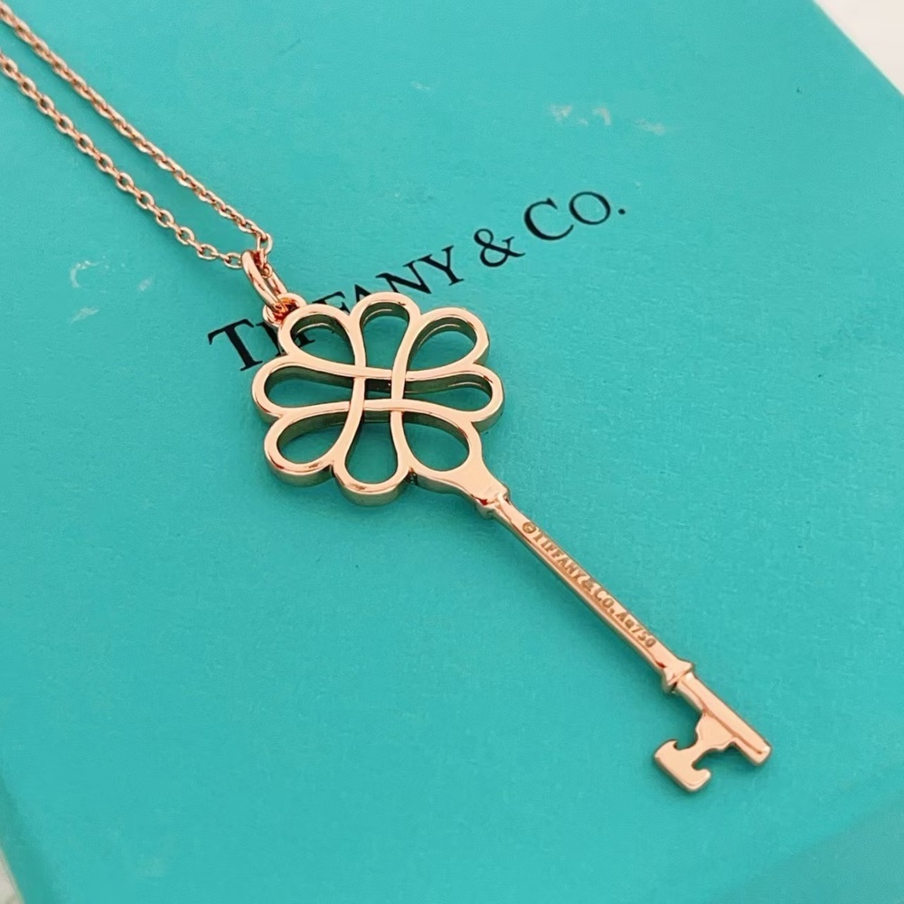 Tiffany & Co. Rose Gold Matte Key Necklace